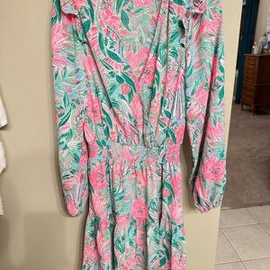 Lilly Pulitzer Tropical Dress 👗 Pink and Green